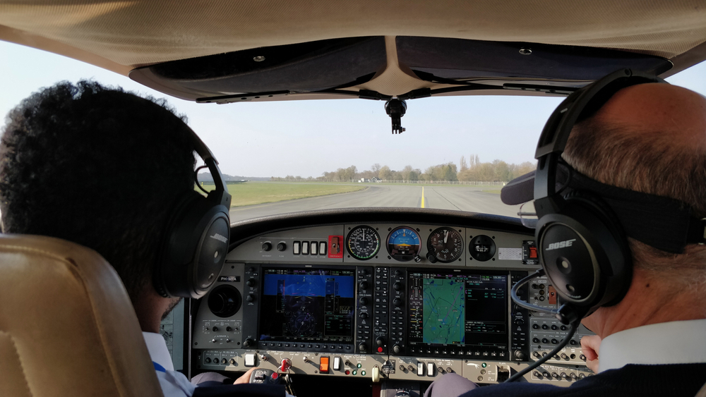 Eelde,,netherlands, ,19,04,2021:,pilot,student,and,flight