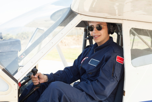 Young,man,aircraft,pilot,of,light,aircraft