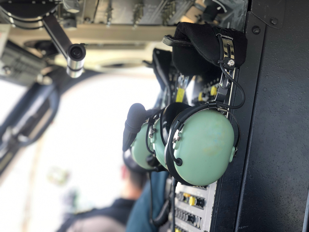 Bangkok,,thailand ,august,20,2020:,pilot,headset,on,the,wall,or